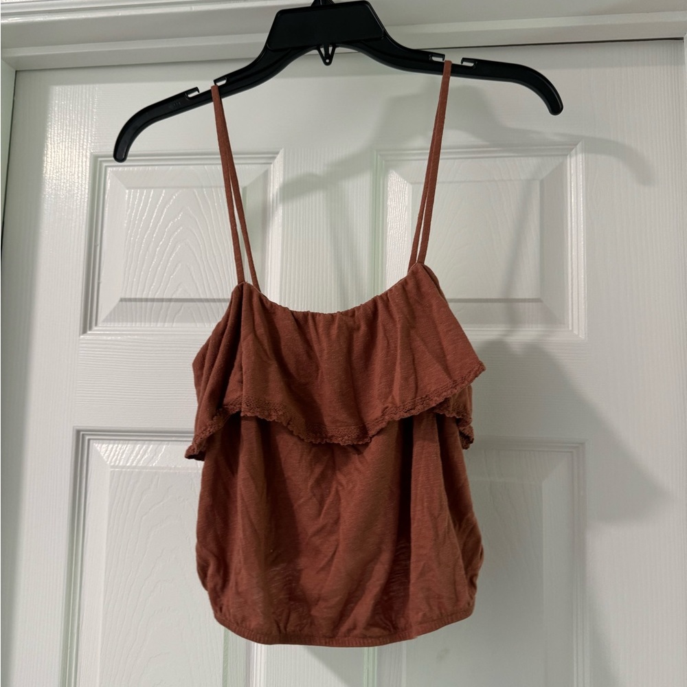 Ruffle bubble tank crop top